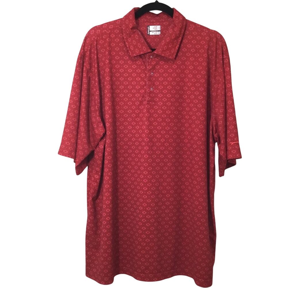 Slazenger Casual Preppy Retro 1/4 Button Golf Polo Red Pullover Men's XL